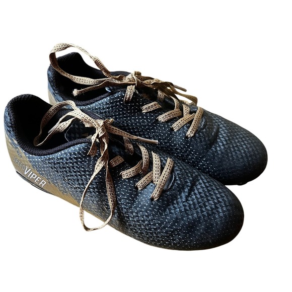 DSG Speed Viper‎ Soccer Cleats Molded Studs Black Gold Kids Size 1 - Picture 1 of 6